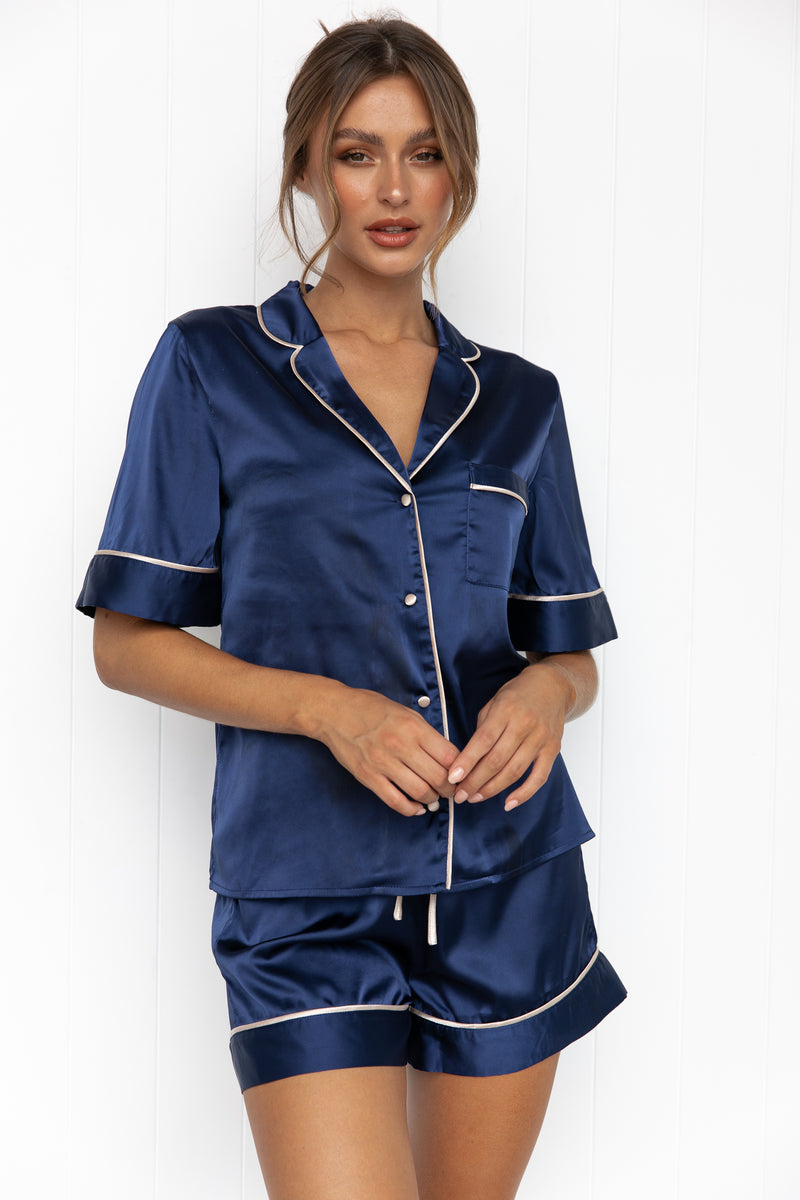 Aubrey Pyjama Set - Midnight Blue